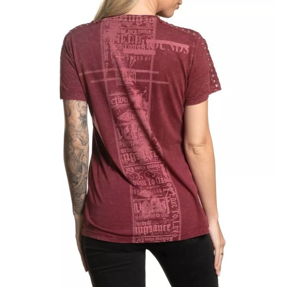 AFFLICTION Women's T-Shirt S/S DISTANT ANGEL Tee - Picture 2 of 12